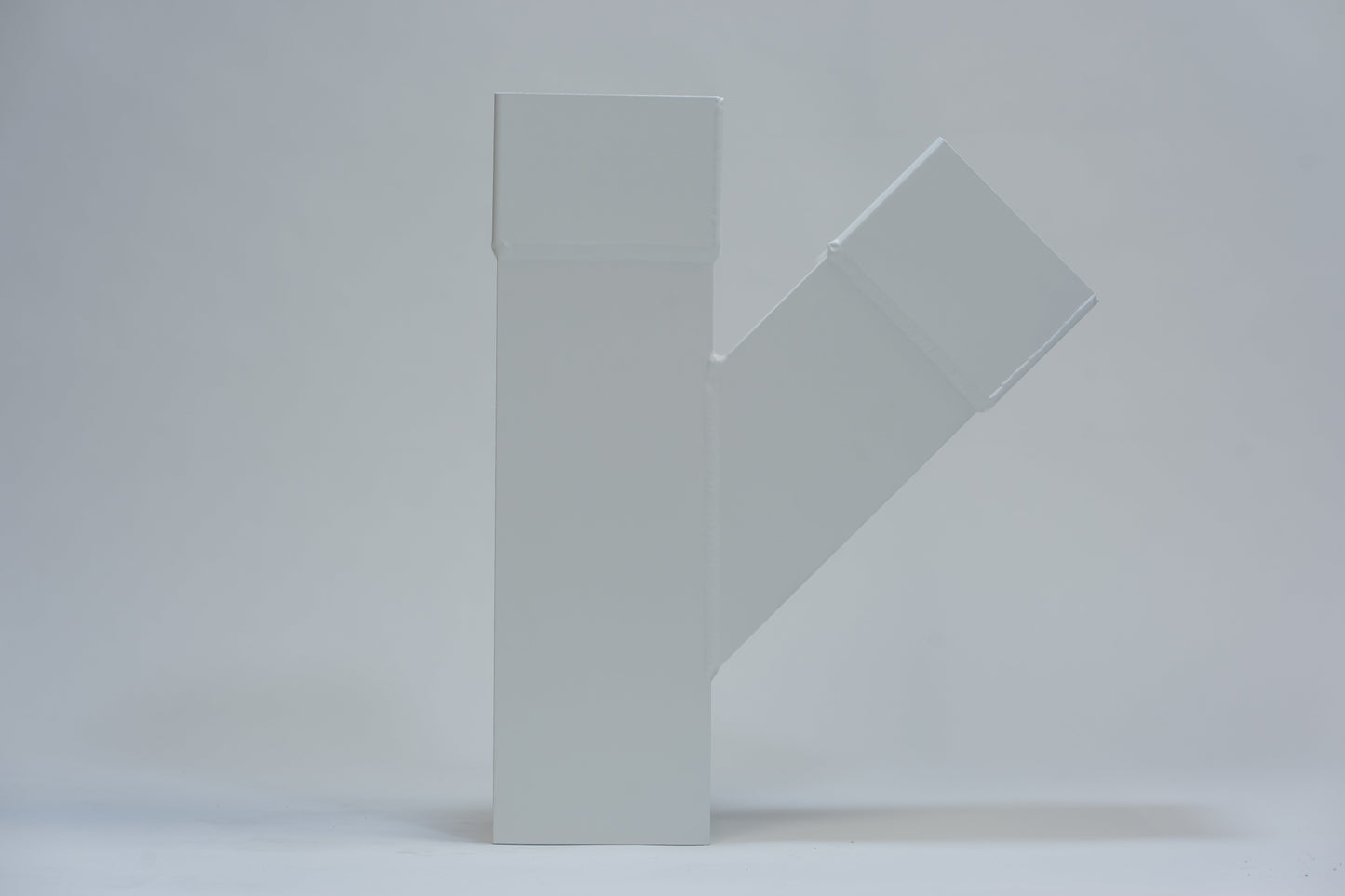 Aluminium HWA T-stuk 45° vierkant 100 Wit RAL9010