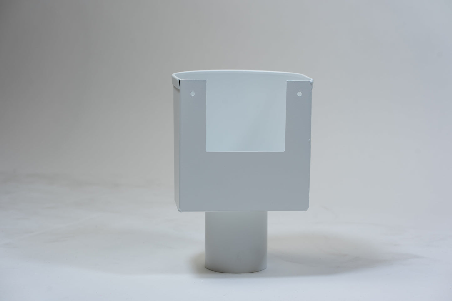 Aluminium Vergaarbak Rond 150x150 Ø80mm Wit RAL9010