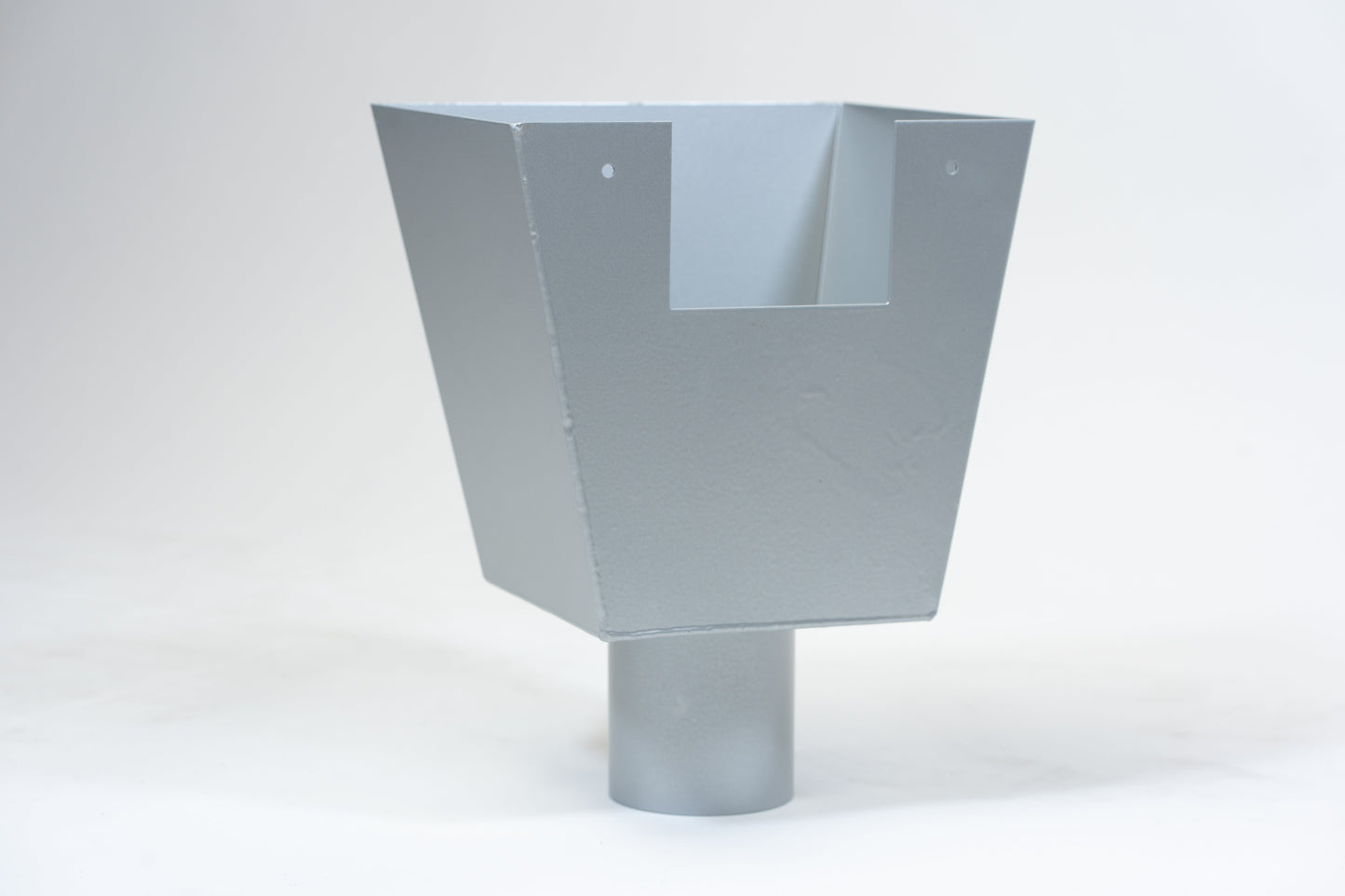 Aluminium Vergaarbak Vierkant 200x250 Ø80mm Zilver