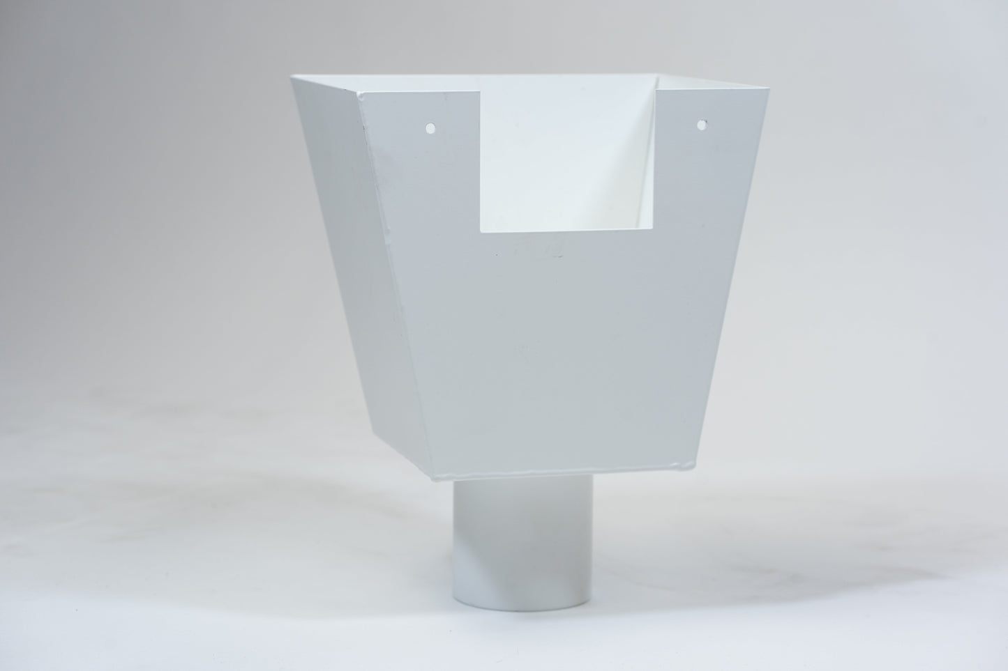 Aluminium Vergaarbak Vierkant 200x250 Ø80mm Wit RAL9010