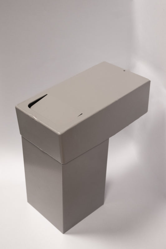 ALU stadsuitloop vierkant 100 mm 60x100 mm. diameter 75 mm, grijs (RAL7036)