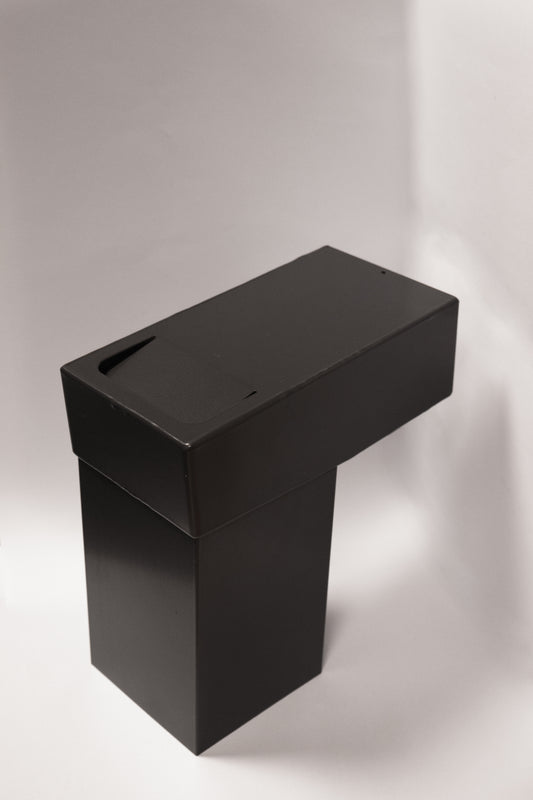 ALU stadsuitloop vierkant 100 mm 60x100 mm. diameter  75 mm, antraciet RAL 7016