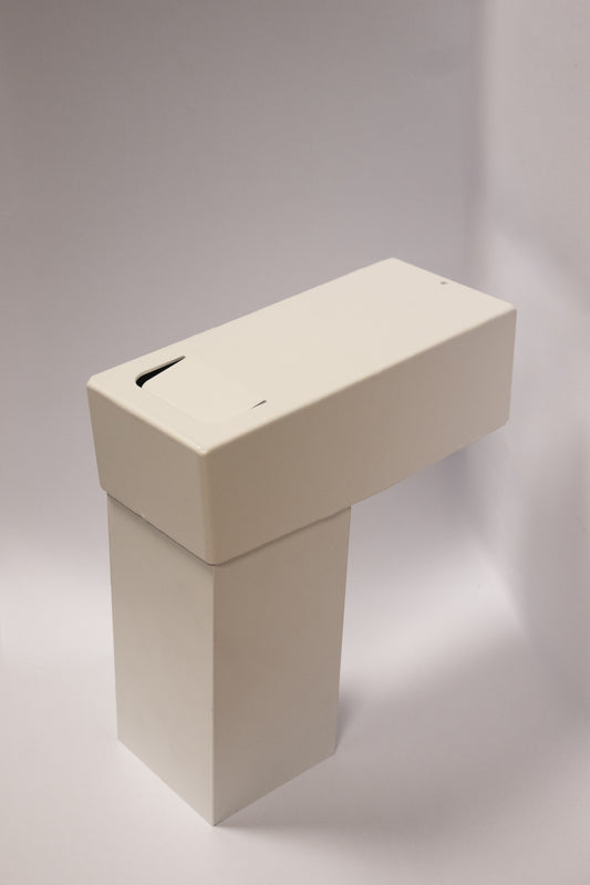 ALU stadsuitloop vierkant 80 mm 60x80 mm. diameter 75 mm, wit RAL 9010