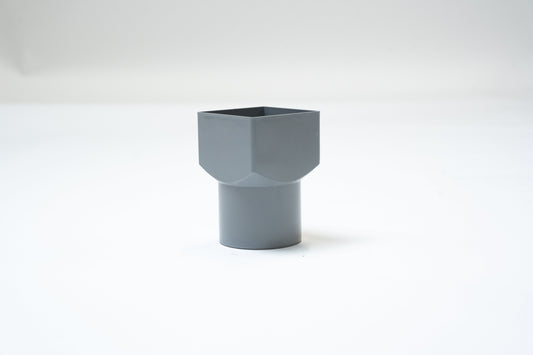 HWA verloopstuk, vierkant/rond, PVC, grijs, 80 x 80 (per stuk)