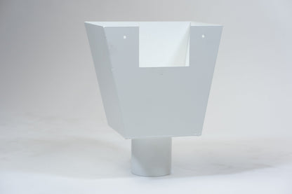 Aluminium Vergaarbak Vierkant 200x250 Ø100mm Wit RAL9010