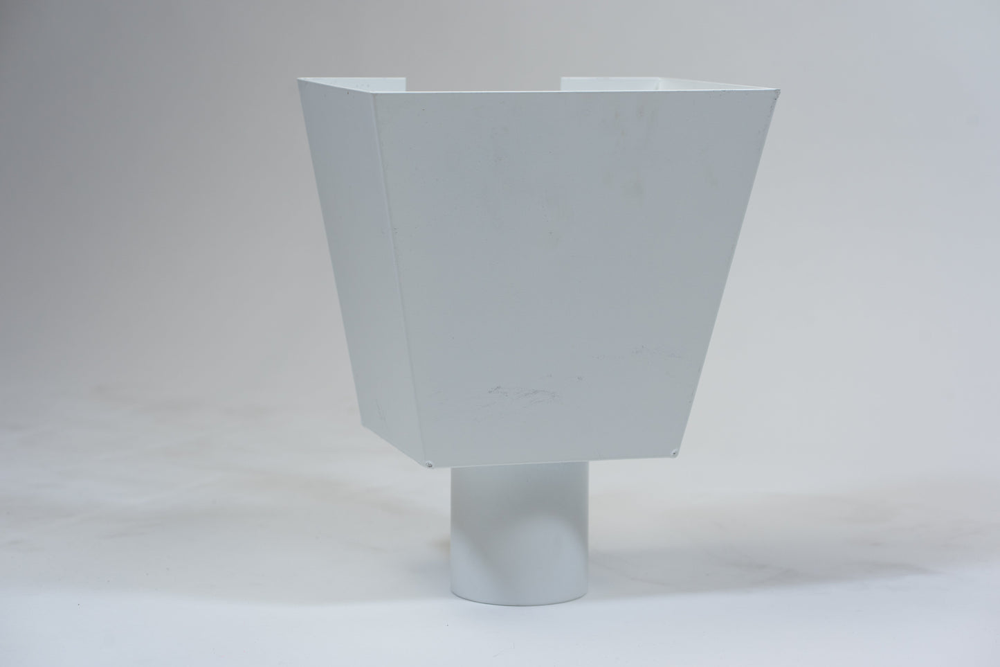 Aluminium Vergaarbak Vierkant 200x250 Ø100mm Wit RAL9010