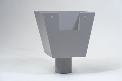 Aluminium Vergaarbak Vierkant 200x250 Ø100mm Grijs